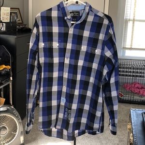 Crooks & Castles blue plaid shirt